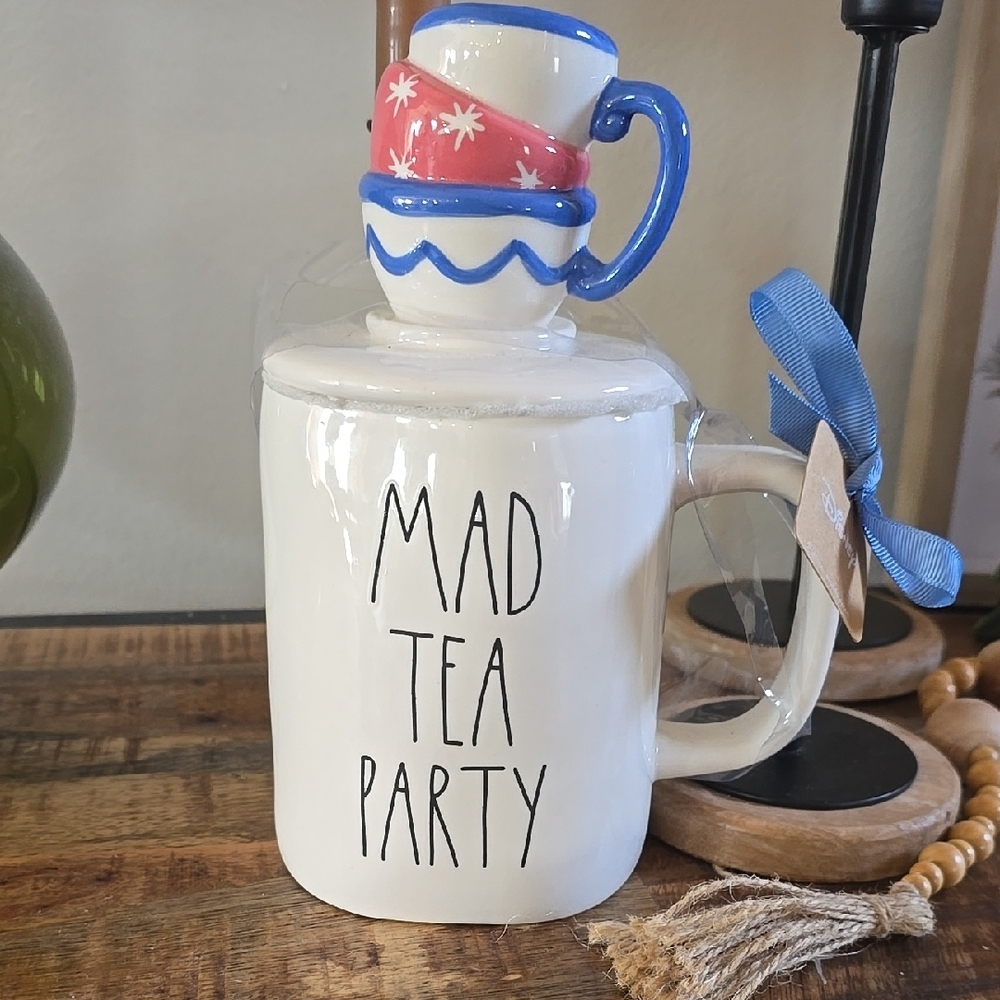 Rae Dunn Mad Tea Party Mug with Stacked Cups